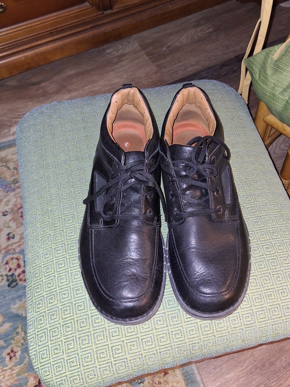 Men's  Clarks Black Leather Casual Lace-Up Shoes
